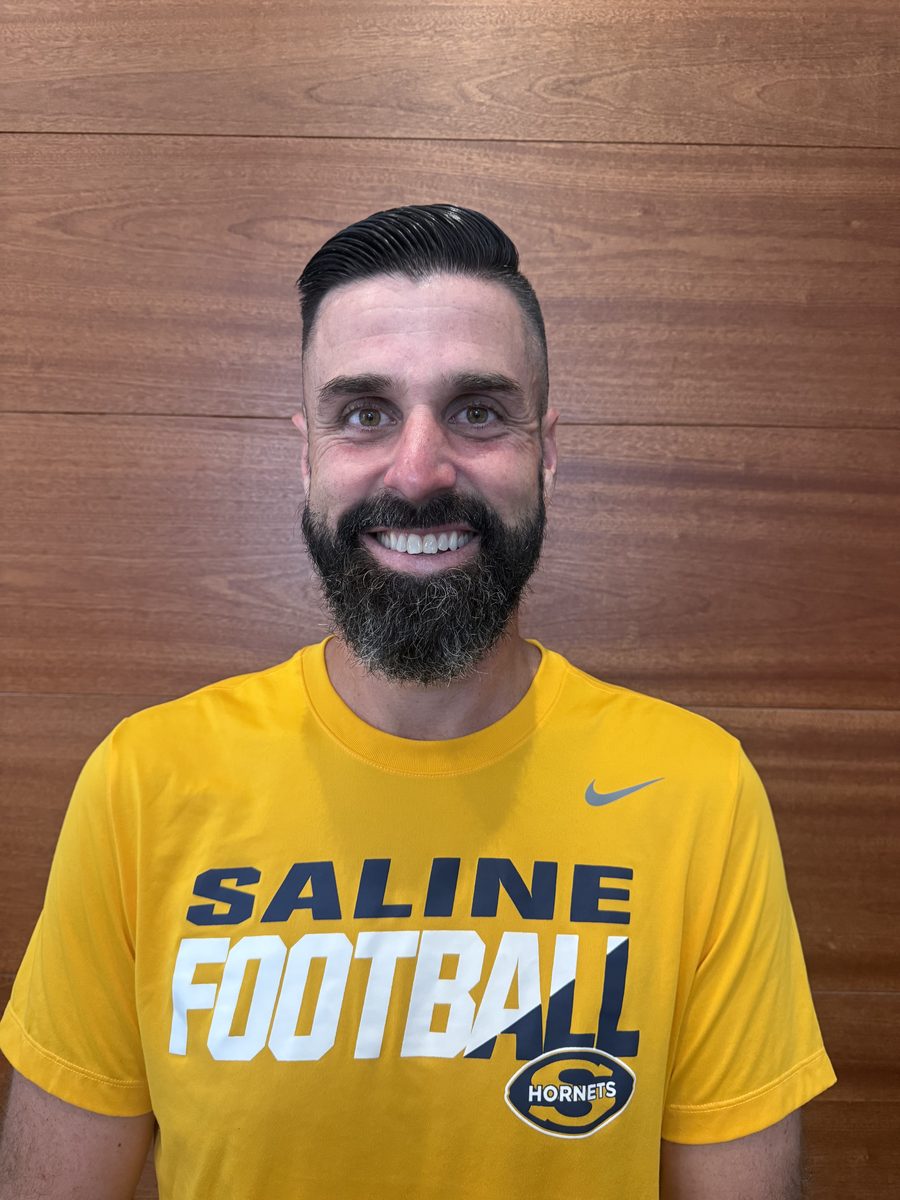 Matt Shoemaker in a Saline Football shirt